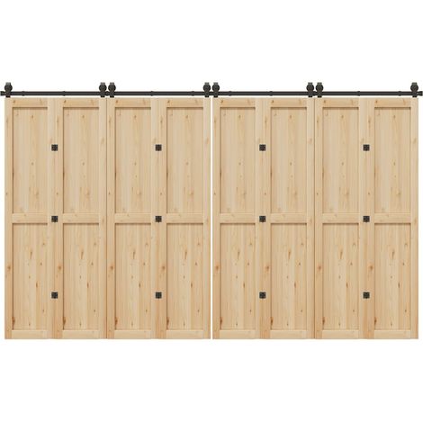 Vidaxl – Kit de quincaillerie pour porte coulissante 366 cm – Acier noir résistant à la corrosion – Roulements internes pour glissement silencieux