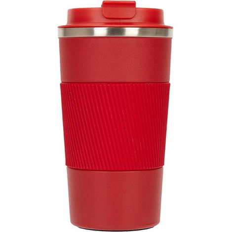 Mug isotherme de voyage à café en acier inoxydable rouge de 510 ml (1/5)
