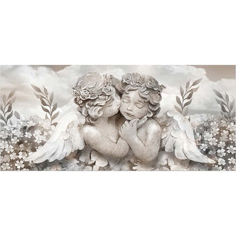 Lupia - Quadro moderno ANGELS IN FLOWERS MIX 45x100 Stampa su Tela Angeli