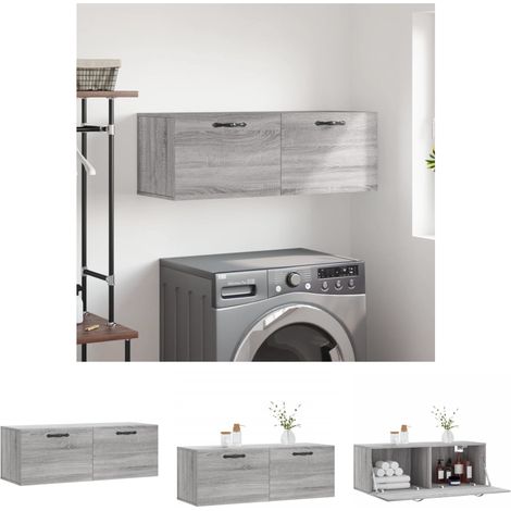 Stauraum - vidaXL Wandschrank Grau Sonoma 100x36,5x35 cm Holzwerkstoff - Dekor (1/5)
