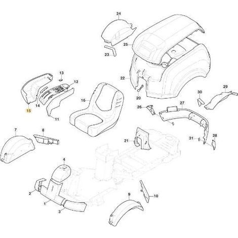 EXTERNES ARMABDECKUNGS-KIT PCH ROT RAL3003 ORIGINAL STIGA - 337110369/0