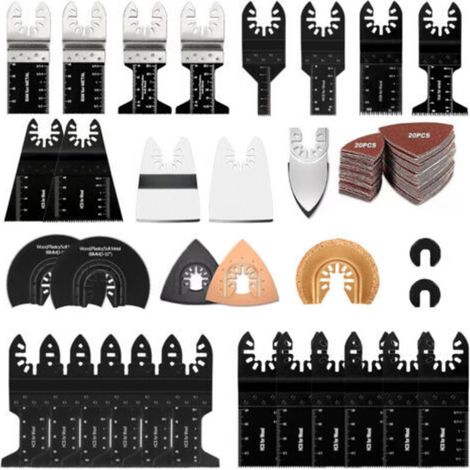 72 Pcs Oscillating Tool Accessories, Professional Multi-Tool Blade Kits for Cutting Wood/Metal/Plastic, Universal Oscillating Saw Blades for Fein Multimaster, Dremel, Bosch, Makita, Dewalt (1/5)