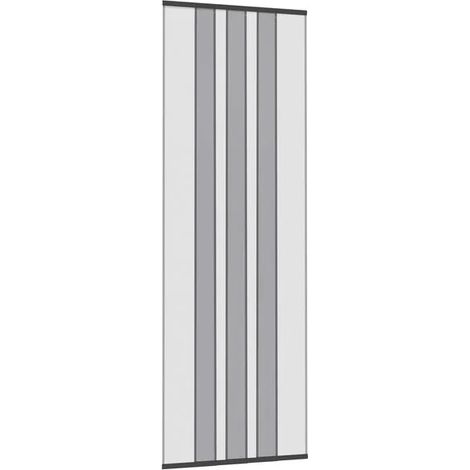Porte moustiquaire en polyester noir avec rideau en maille.
