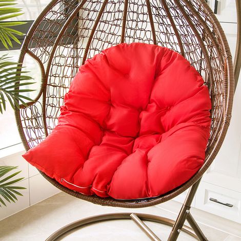 Coussin suspendu pour chaise balançoire ou hamac – Housse amovible et lavable, idéal pour intérieur/extérieur, couleur rouge (1/3)