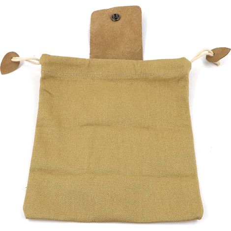 Pochette en toile cirée et cuir, sac de cueillette d'extérieur avec cordon de serrage (pliable), sac de ceinture pour la collecte de pierres, de coquillages, de champignons, de fruits et de légumes (k (1/5)