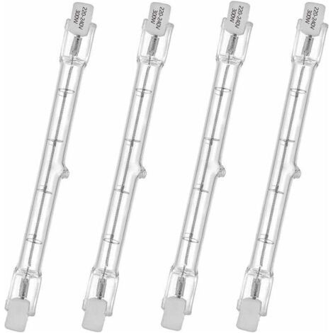 HaloLine Halogenröhre, R7S-Sockel, T3-Halogenröhrenlampe, 230 V, 300 Watt, 118 mm, warmweiß - 2800 K (4 Stück) (1/4)