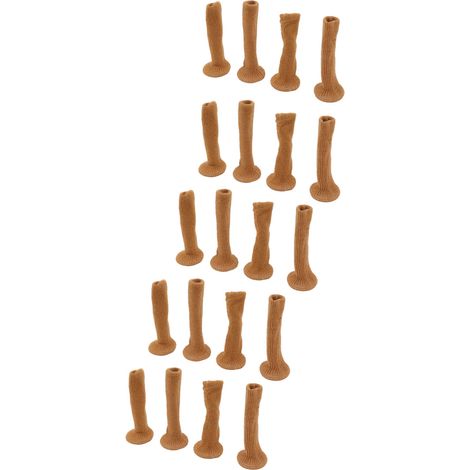 Lot de 20 protections pour pieds de table en feutre et silicone épais, couleur camel. (1/5)