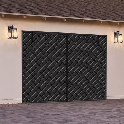 Thermal Insulated Magnetic Door Curtain, Cold and Water Resistant, Windproof, Oxford Fabric, Screen Insulation Cover for Garage in Winter (Black) (1/5)