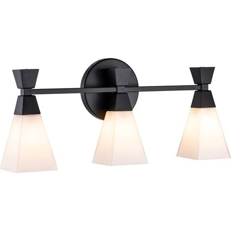 Elstead Bowtie Lampada da parete per bagno a 3 luci, nero opaco IP44 (1/5)