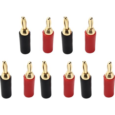 Fiche Banane - 2 5 Mm - Male - À Souder - Laiton Plaqué Or - Anti-déflagrant - 10 Pièces (1/5)