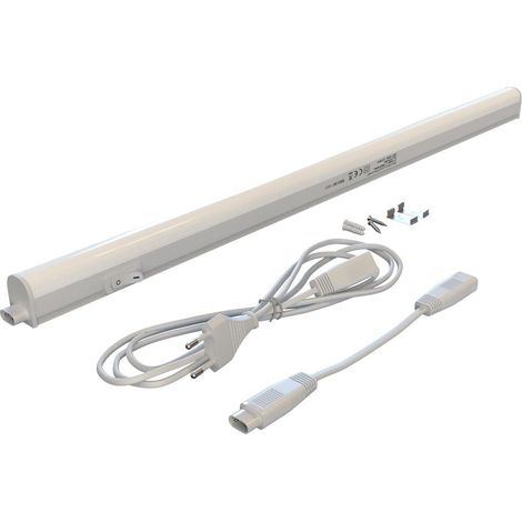 LED Leiste mit Ein/Aus-Schalter, neutralweiße Lichtfarbe, Unterbauleuchte Küche, LED Lichtleiste Küche, Schrankbeleuchtung, Lampe, 58,5x2,2x3cm, Weiß