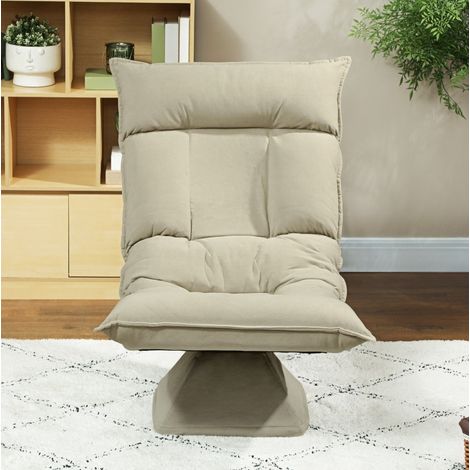 Sessel Bodensessel drehbar klappbar Beige OKMYHOME (1/5)