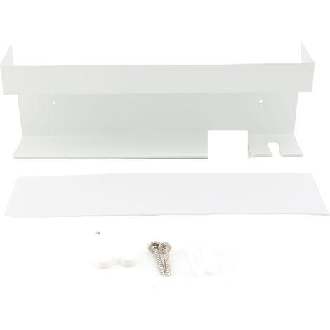 Support mural fer à boucler acier carbone – Organisateur outils coiffure accessoires stockage séchoir lisseur salle bain blanc (1/4)