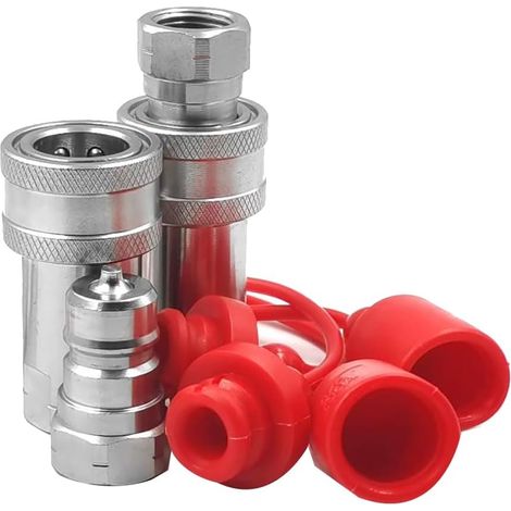 3/8Inch NPT Thread ISO7241-1A Raccords Hydrauliques Ensemble de Coupleurs Hydrauliques à Connexion avec Capuchon Anti-Poussière (1/5)