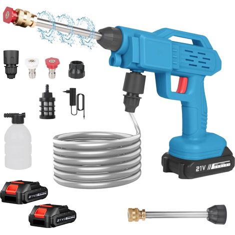 Nettoyeur haute pression sans fil 200BAR 2500W, pistolet à eau par pulvérisation, Machine de nettoyage d'eau à pression pour lavage de voiture, batterie 21V, 10000mah