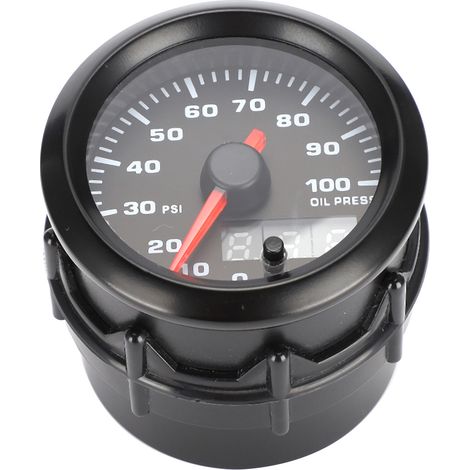 Jauge de pression d'huile auto 52mm, indicateur à pointeur LED 7 couleurs, compteur numérique avec capteur, 2 pièces (1/5)