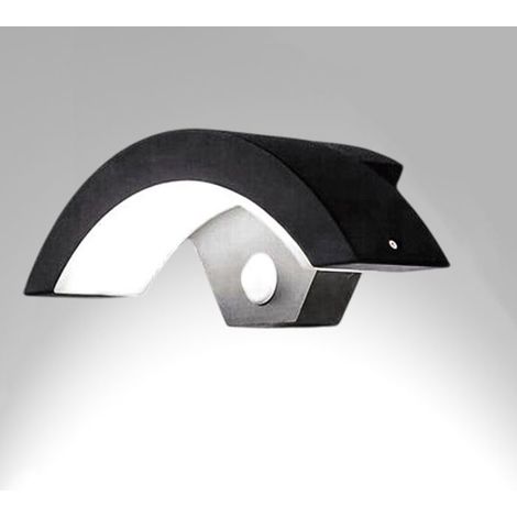 Applique Murale avec Détecteur de Mouvement - pour intérieur/Extérieur - Luminaire Murale Courbée, Etanche IP65 LED 18W, Blanc (1/4)