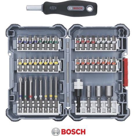 Set di punte per avvitatore Bosch Pick And Click da 45 pezzi 25 - 65 mm ( 2607017693 ) PH / PZ / SL / HEX / TX / TH