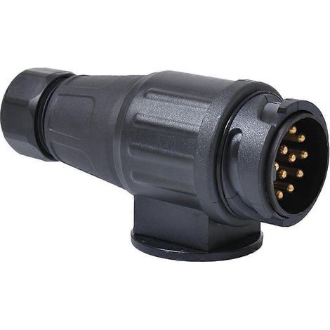 Adaptateur de prise de remorque 12 V 13 broches, connecteur électrique de remorque en plastique à 13 pôles, adaptateur de câblage-126cm-Black (1/2)