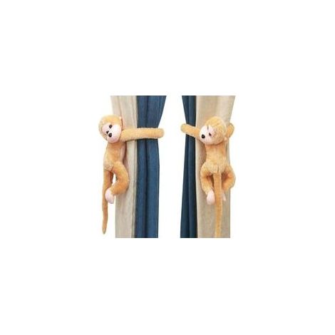 BRAVIX Lot de 2 Embrasse à Rideaux Mignon pour Chambre d'enfant Crochets de Rideau Singe Peluche Boucle à Rideaux Décoration de Fenêtre Accessoires Rideaux Embrasses Corde Pinces Rideaux (1/5)