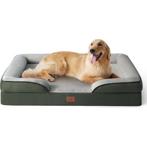 Hundebett orthopädisches 122x89 L 122 x B 89 x H 20 cm Tannengrün (1/5)