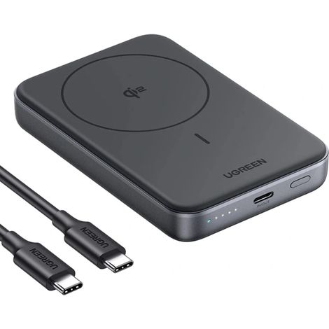 Ugreen PB761 10000mAh Magnetische Powerbank, Qi2, 30W, Magsafe + USB-C-Kabel (Schwarz) (1/3)