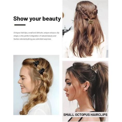 12 Petite Pince Cheveux Femme 4cm Pieuvre Pince a Cheveux Mini Forte Pinces à Cheveux Accessoire Cheveux pour Fille Femme (1/4)