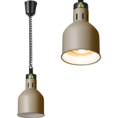 Lampada scaldavivande cilindrica a sospensione, diametro 175 mm, 250 W - beige (1/5)