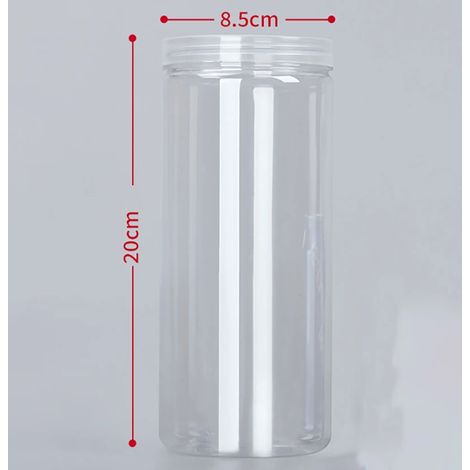 (V-1100ml)1 bouteille d'emballage en plastique PET transparente vide avec fermeture hermétique, type seau circulaire, bocal à biscuits, boîte de conservation alimentaire, récipient étanche. (1/5)
