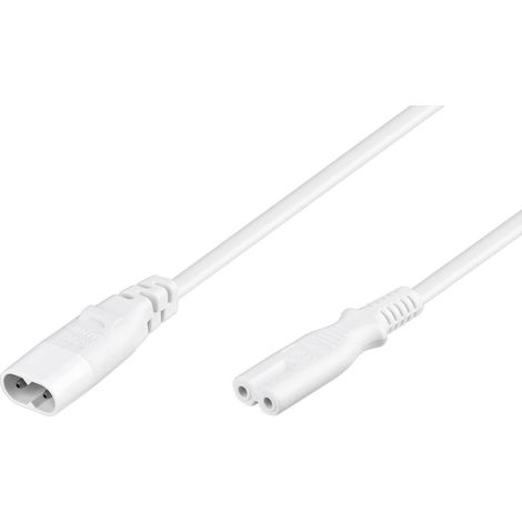goobay Goobay 97200 Rallonge C7/C8, 2 m Longueur, Blanc