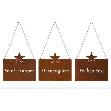 TrendLine Deko Metall Schild 25 x 22 cm Dekorationsartikel weihnachtlichen Flair (1/2)