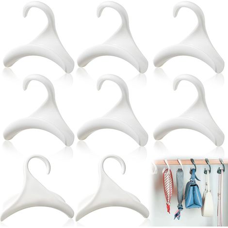 8 Pièces Crochet Sac à Main Penderie,Crochet pour Sac à Main Armoire,Cintres pour Sac à Main de Rangement,Accroche Organiser pour Sac Foulard Chapeaux (Blanc) (1/5)