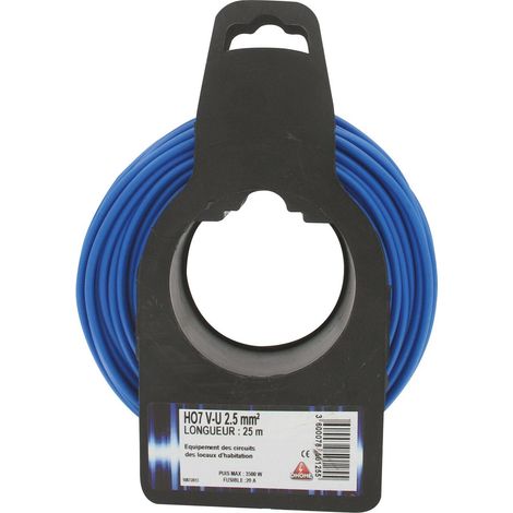 Cavo elettrico H07 V-U 2,5 mm² 25 Blu