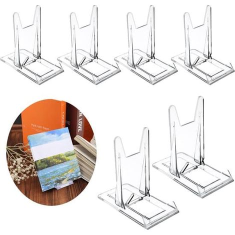 Présentoir à livres en acrylique transparent 6 pièces - pour la maison et le bureau - BD, albums, CD, magazines, cartes postales, photos (1/5)