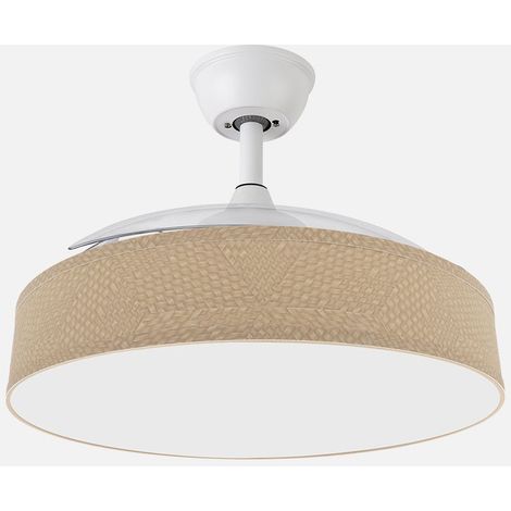 Ventilador Boga 72w Blanco/beis 108d 3asp 7200lm 3000-4000-6000k Remoto+memo+tempo