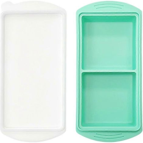 Moules à congélation en silicone - Plateaux de congélation en silicone, résistants aux hautes températures, démoulage facile, lavables au lave-vaisselle, empilables, noirs, de qualité alimentaire (1/4)