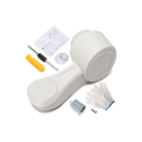 Pédale de chasse d'eau pour toilette Dometic 300-321, camping-car, caravane, remplacement, lot de 2 pièces, plastique, blanc. (1/5)