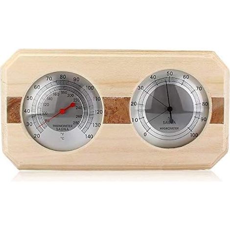 Wooden hygrothermograph thermometer for sauna room (4) (1/5)