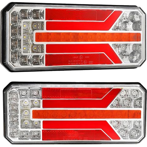 2 x 12V/24V LED Super Bright IP67 Waterproof Trailer Tail Lights for Trucks, Trailers, Caravans, Vans, Tractors (1/5)