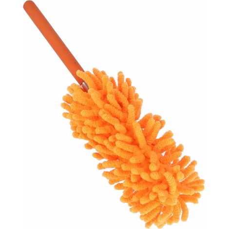 Plumeau télescopique détachable et lavable de 72 cm en chenille, outil de dépoussiérage pour le nettoyage de la maison, orange (1/5)