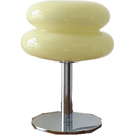Lampe de table en verre tricolore à intensité variable, lampe d'ambiance pour salon, veilleuse avec protection des yeux, pour chambre de fille, prise américaine, jaune (1/5)