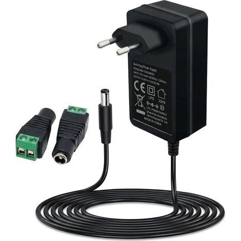 Adaptateur Secteur 12V 2A Universel avec 2Fiches DC Routeurs Caméras CCTV (1/5)