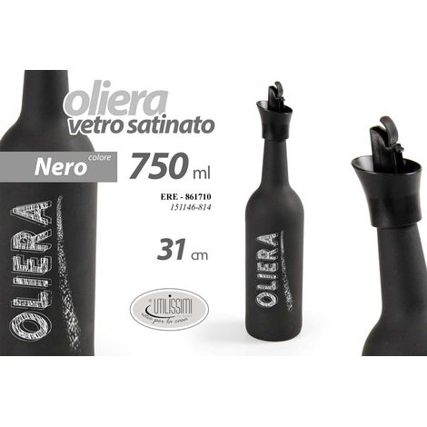 OLIERA IN VETRO SATINATO DA 750CC COLORE NERO (1/2)