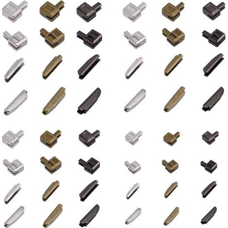 Allecto - Butée de curseur pour fermeture éclair - Fermetures éclair métalliques - Lot de 12 - Couleurs n° 3, 5, 8 et 10 - Butée inférieure - Convient aux fermetures éclair - PandaHall (1/5)