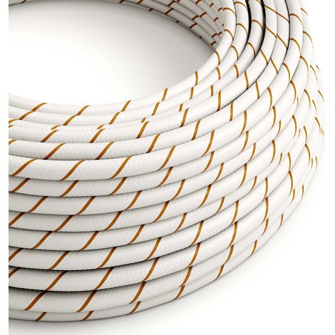Creative-Cables, Cavo elettrico rivestito in tessuto, 3 x 0,75 mm², 1 m, Schiuma di Birra ERM43, Rotondo effetto seta, Made in Italy