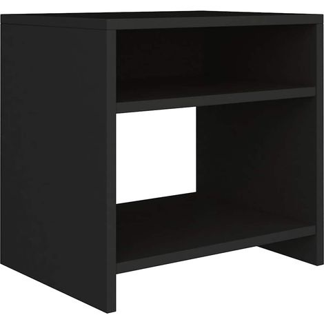 NachtkästchenNachtschrankNachttisch Schwarz 40x30x40 cm Holzwerkstoff (1/5)