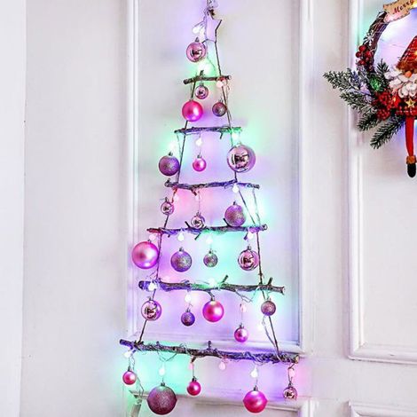 Mur Monté Arbre De Noël Décoration avec LED Lumière Petit Sapin De Noel Artificiel (1/4)