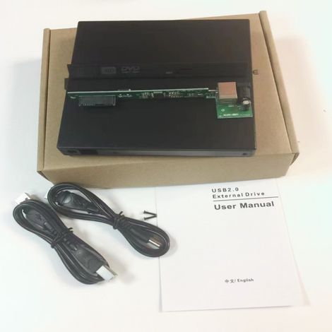 Boîtier de Lecteur CD, Lecteur DVD Externe Obtenu par l'ajout d'un Lecteur Optique, boîtier de Montage CD - ROM (USB 2.0 12,7 mm) (1/3)