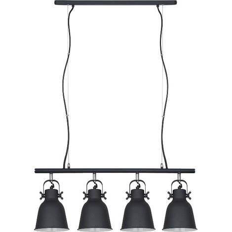 Lámpara de Techo de Metal con 4 Focos - Iluminación Versátil y Estilo Industrial
