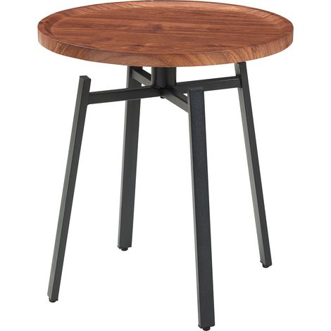 Tavolino laterale 54 x 50 cm acciaio MDF marrone 030010929